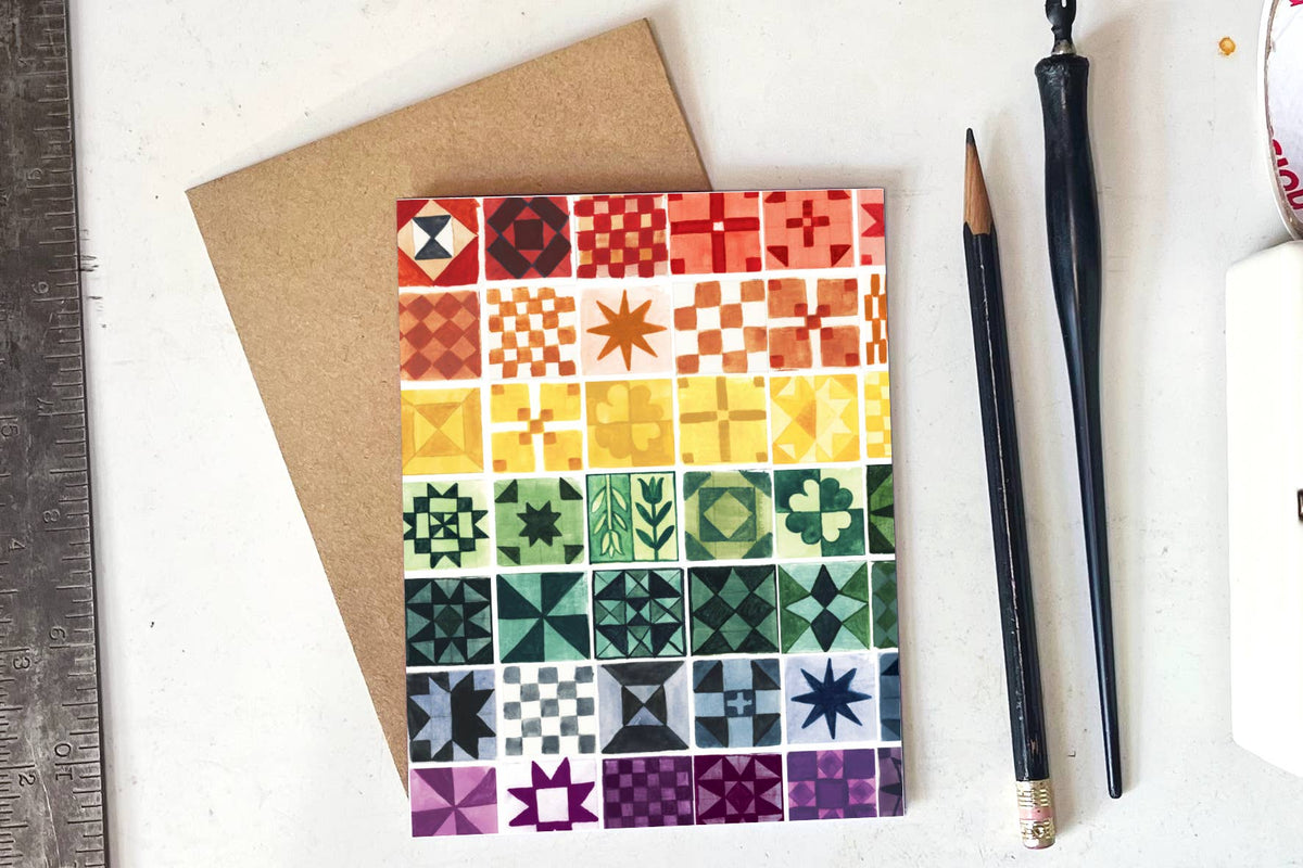Rainbow Quilt Card