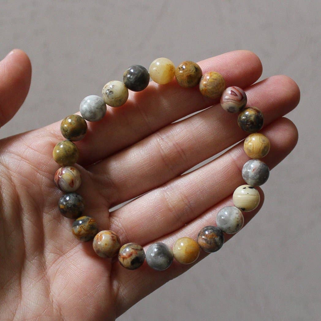 Crazy Lace Agate - Crystal Bracelet
