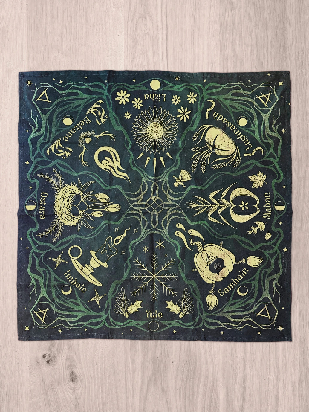 Wheel of the Year Cotton Tea Towel