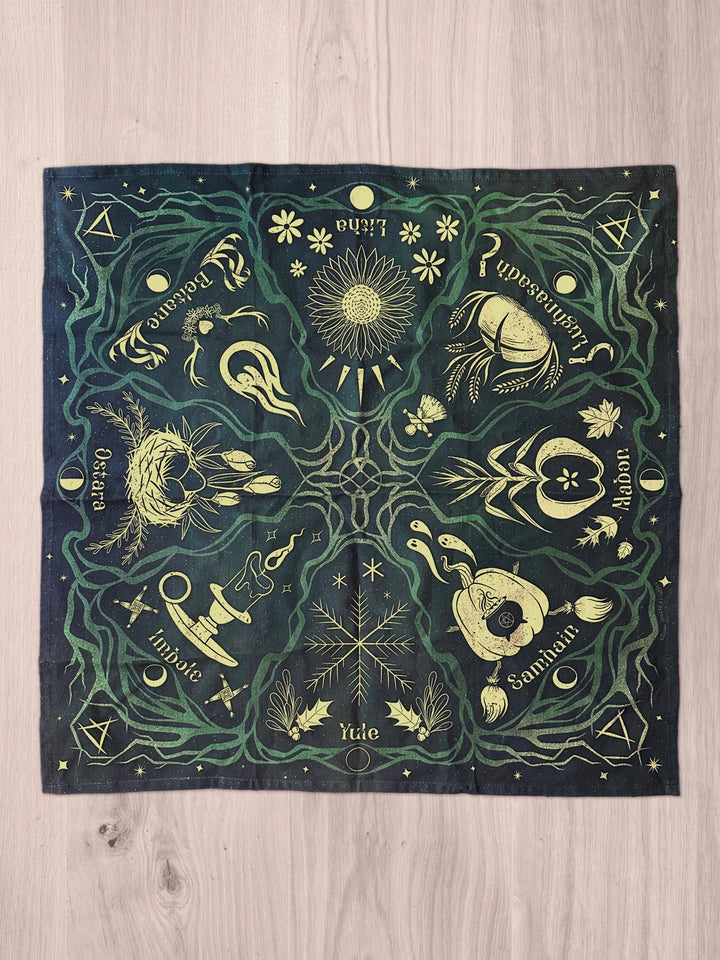 Wheel of the Year Cotton Tea Towel