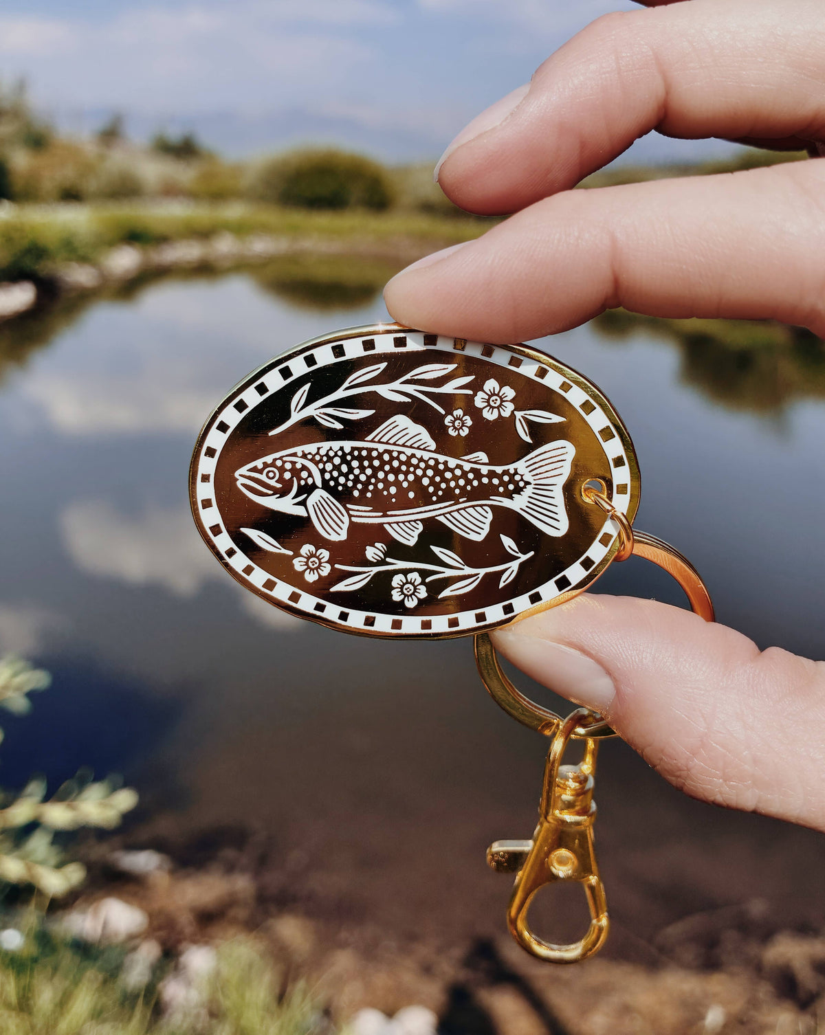 Folk Trout Keychain