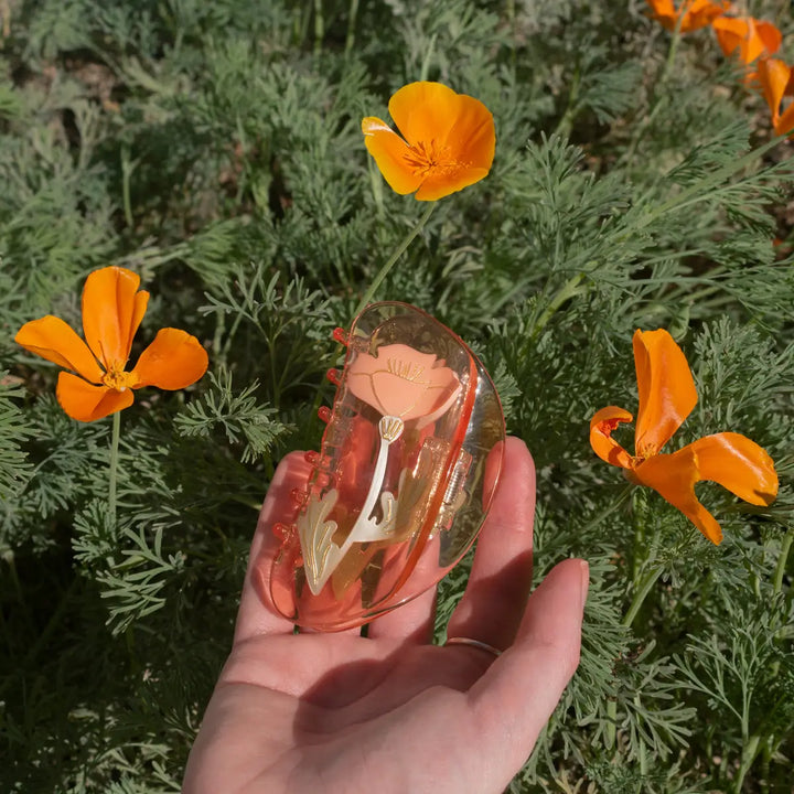 California Poppy Hair Claw Clip