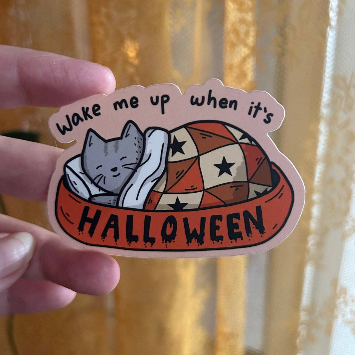 Sleep Til October Kitty Sticker