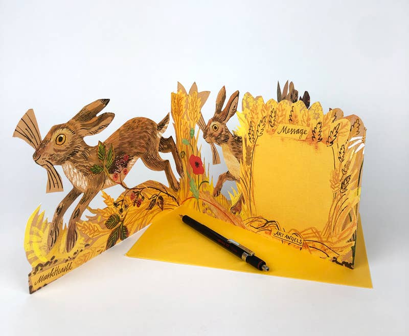 Hares Collage Concertina Card