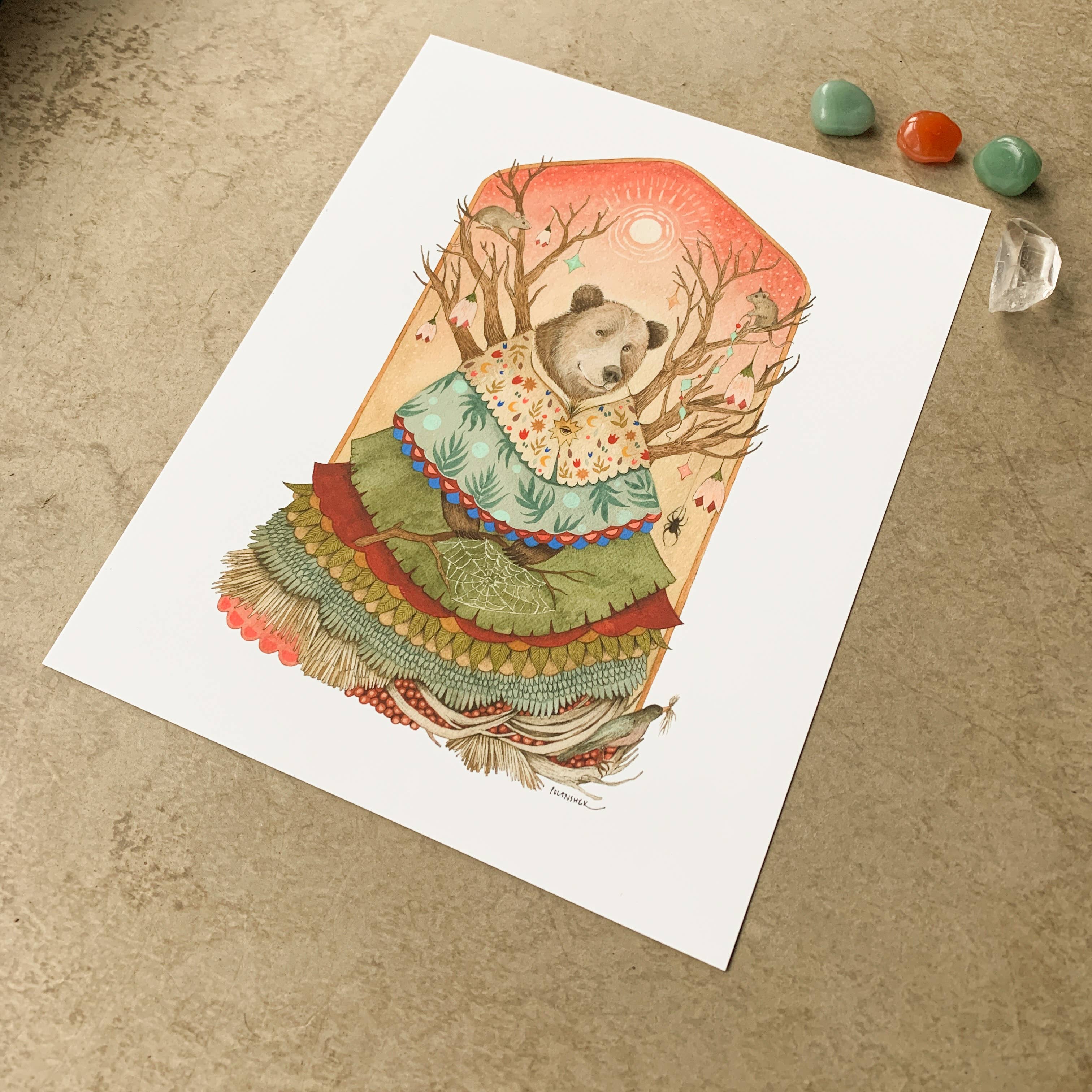 Woodland Witch of Webs Bear Print - 8" x 10"