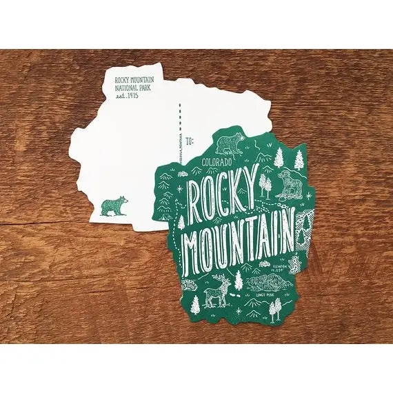 National Parks Die Cut Map Postcards - 11 Parks