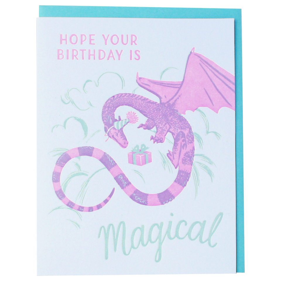 Magical Birthday Dragon Card