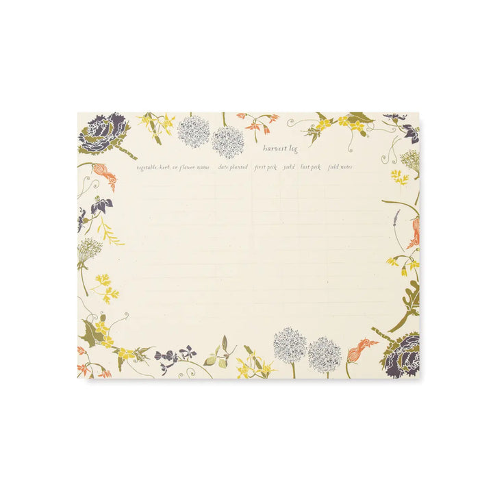 Flowering Veggies Harvest Log Desk Pad