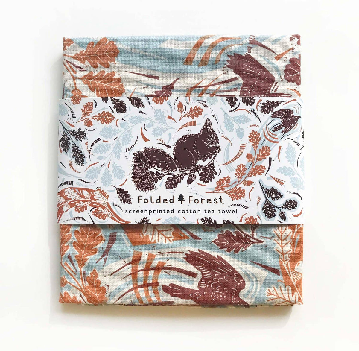 Foraging Squirrels Cotton Tea Towel