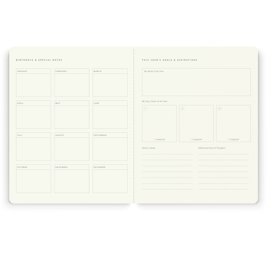 Pink Floral Stitched Monthly Planner