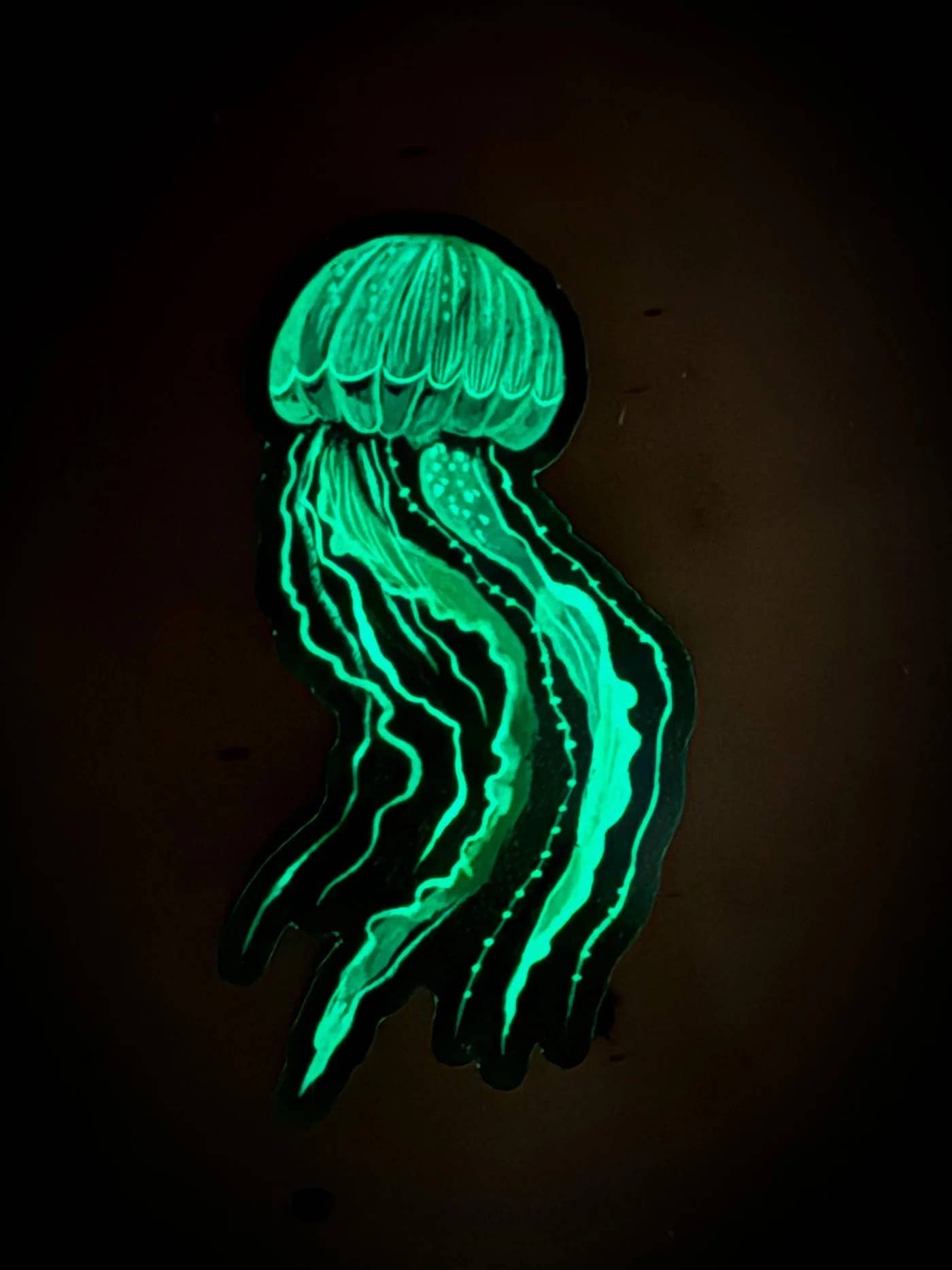 Bioluminescent Jellyfish Glow-in-the-Dark Sticker