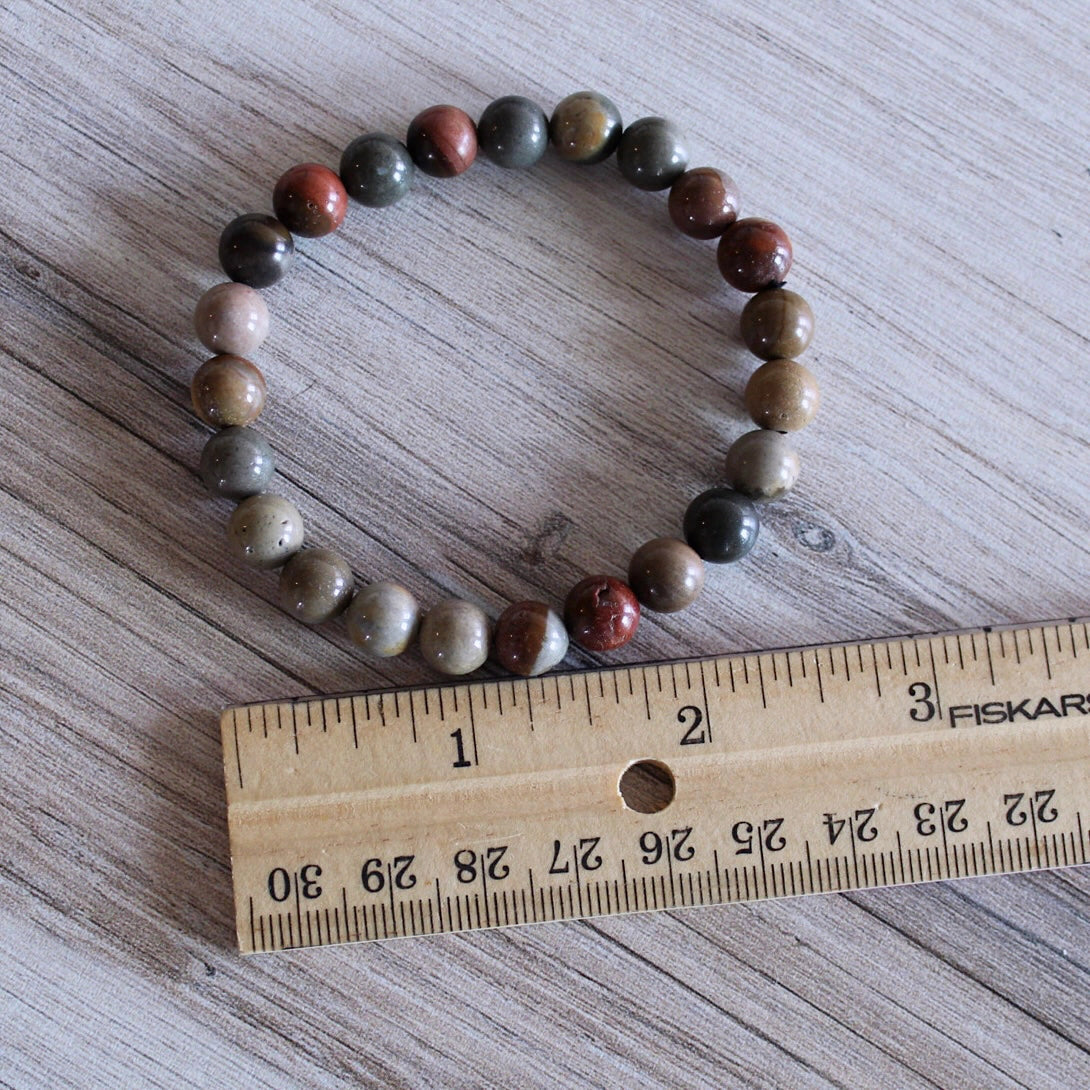Polychrome Jasper - Crystal Bracelet