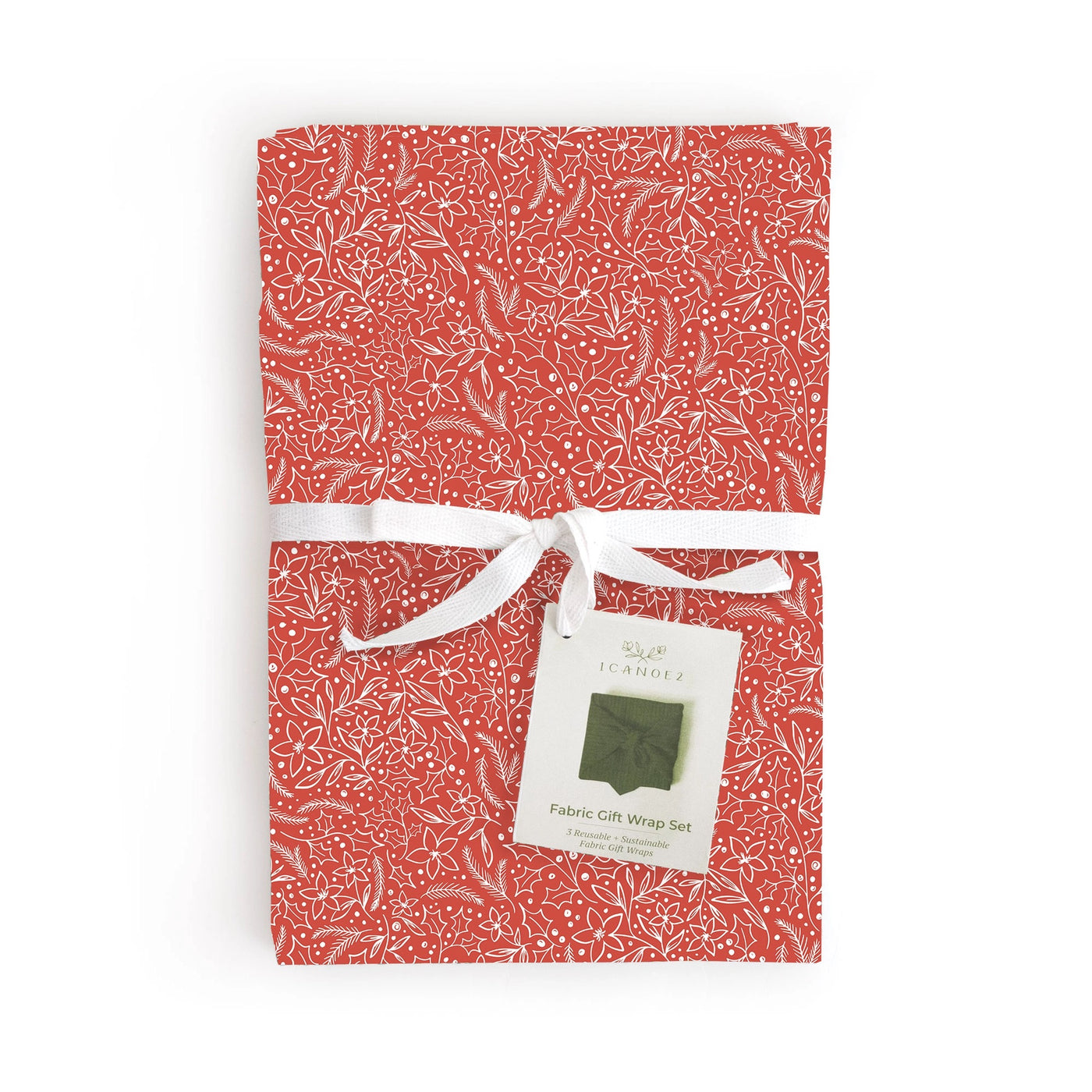 Holiday Floral Fabric Gift Wrap
