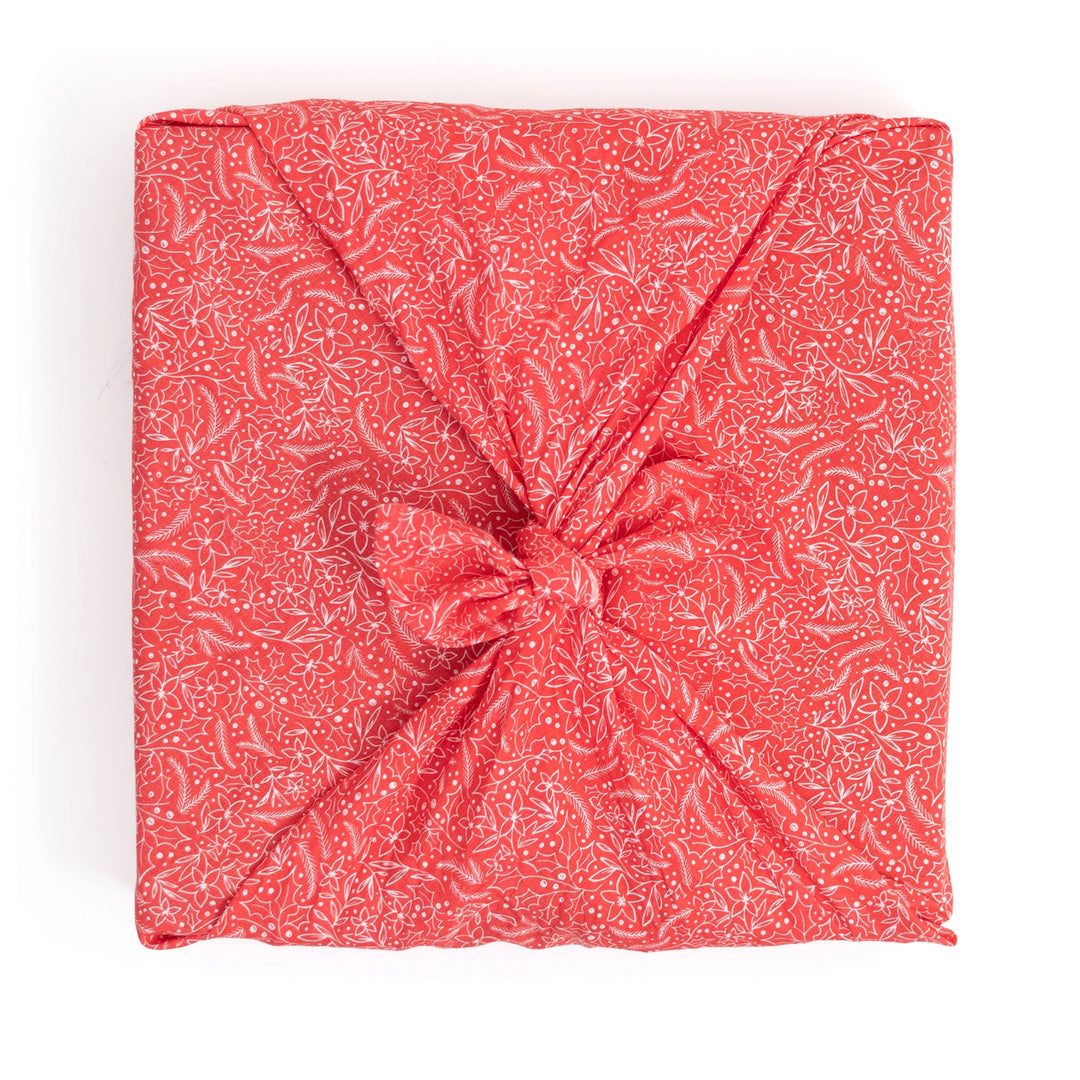 Holiday Floral Fabric Gift Wrap