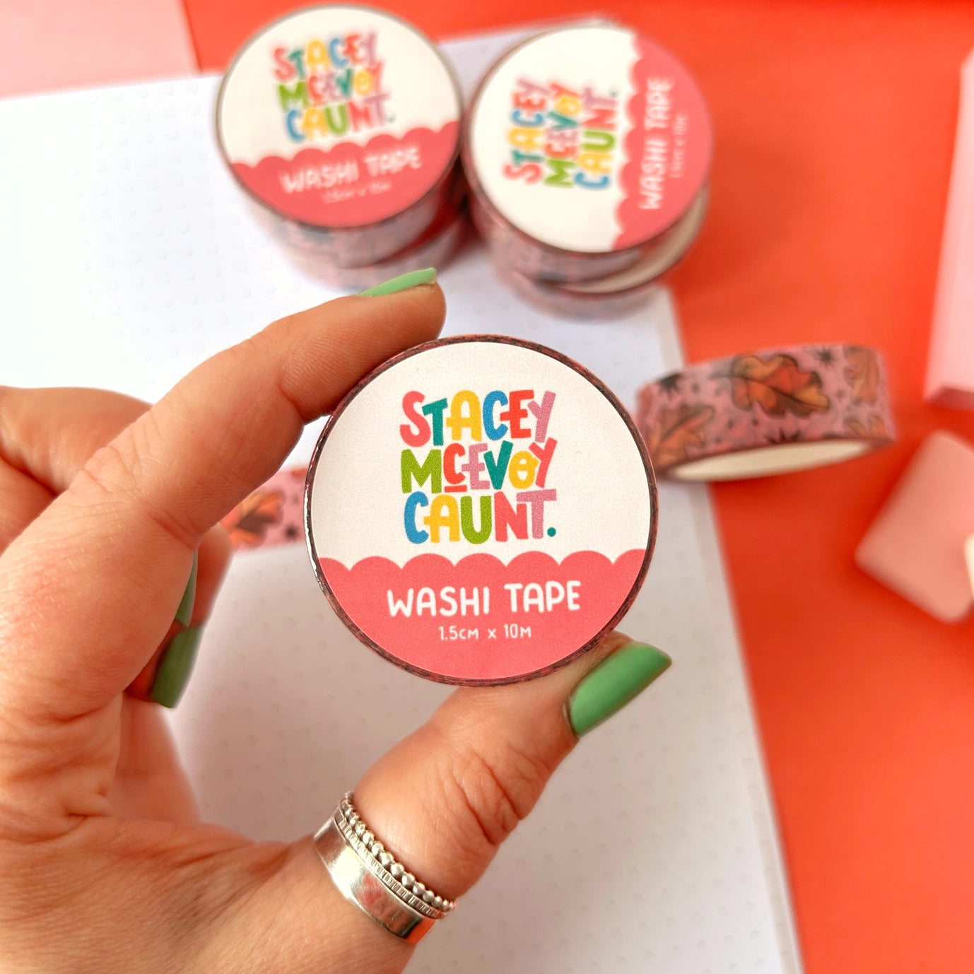 Pink Autumn Leaves Washi Tape