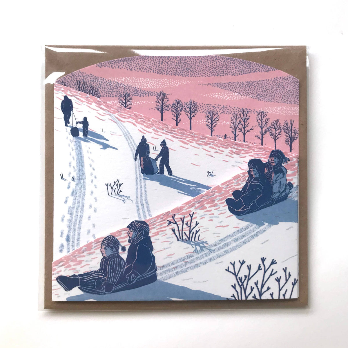 Sledging at Dusk Concertina Card