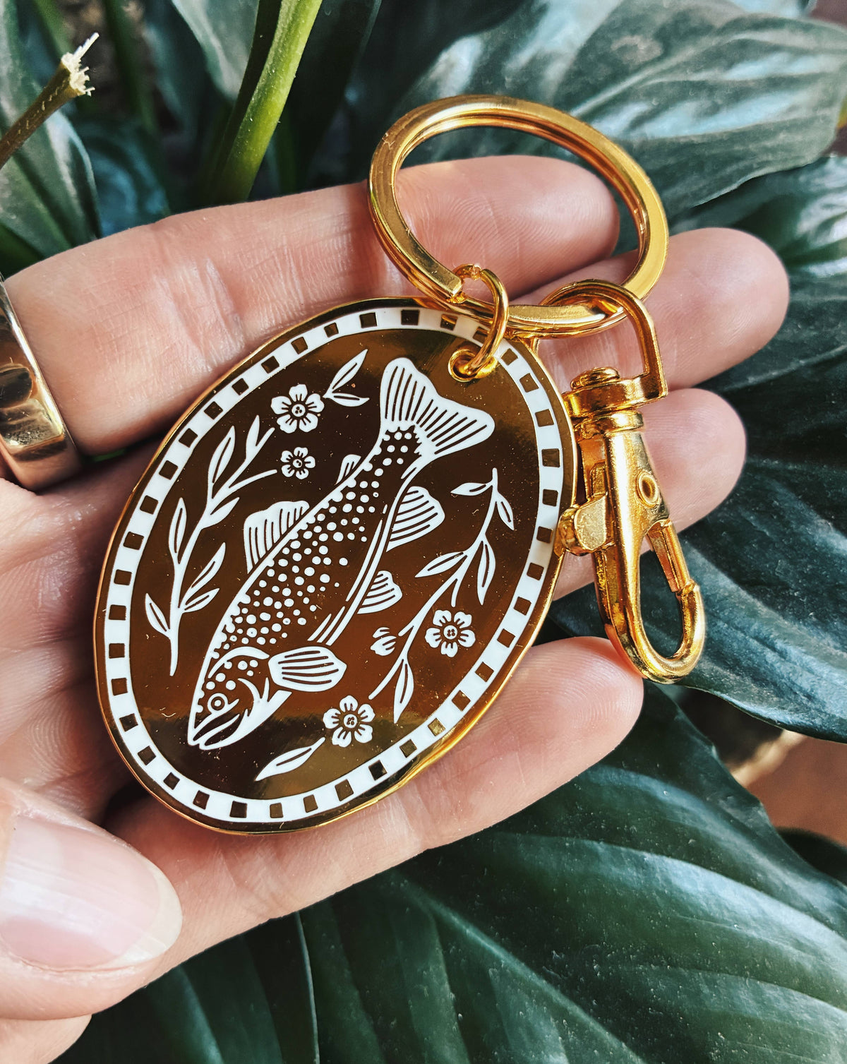 Folk Trout Keychain