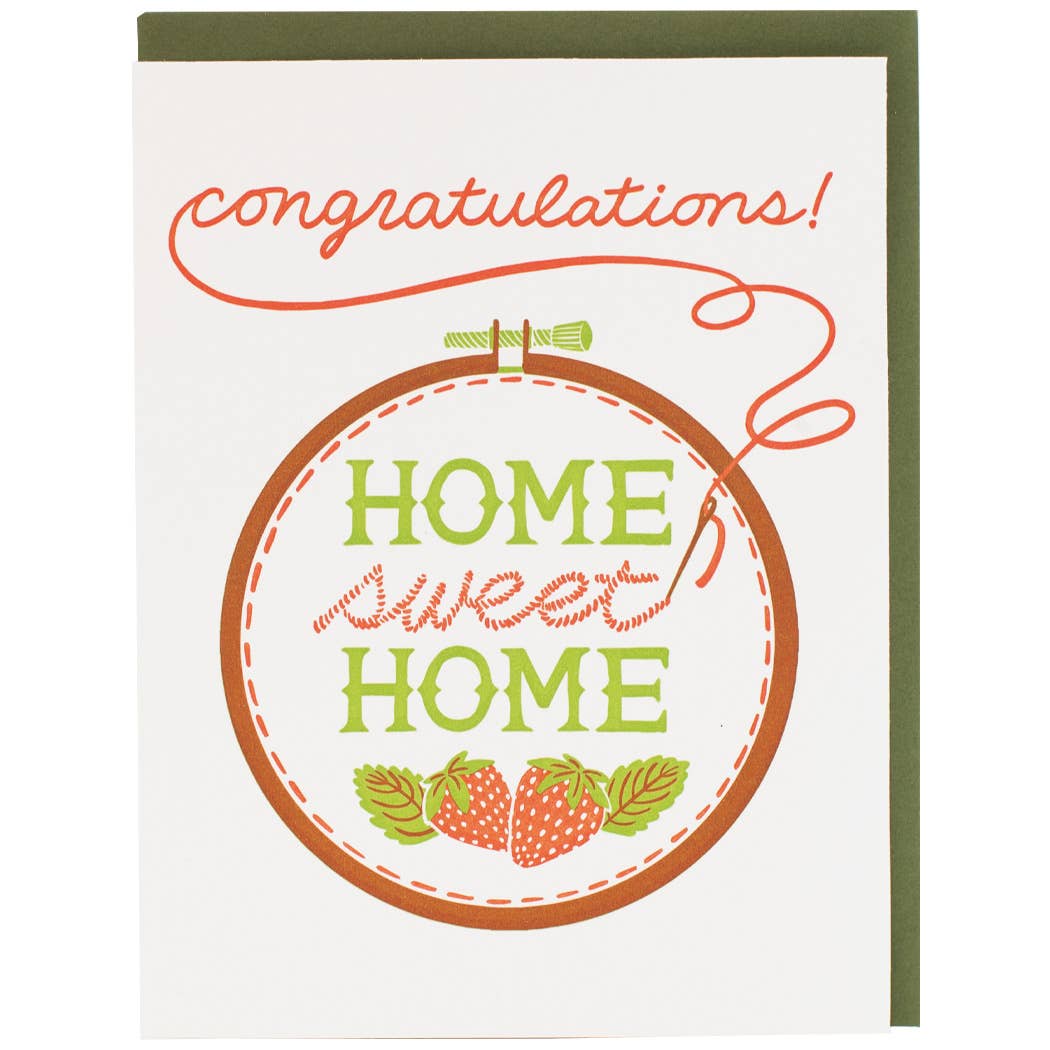 Embroidery Hoop Home Sweet Home Card
