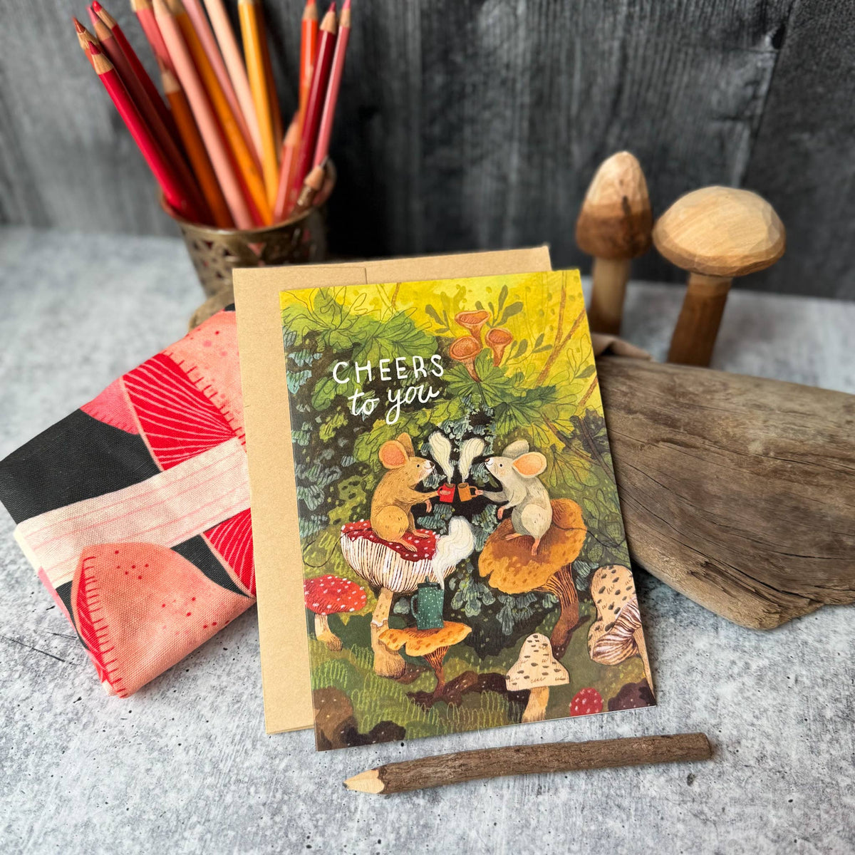 Mushroom Mice Cheers to You Birthday Card