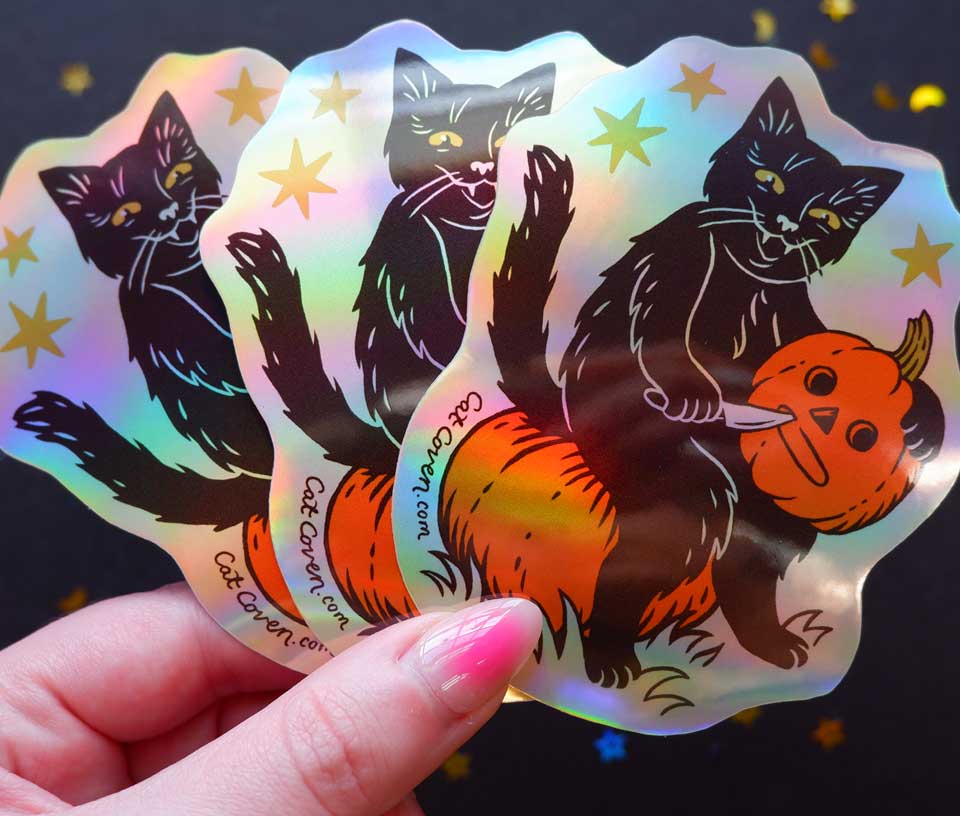 Pumpkin Carver Holographic Sticker