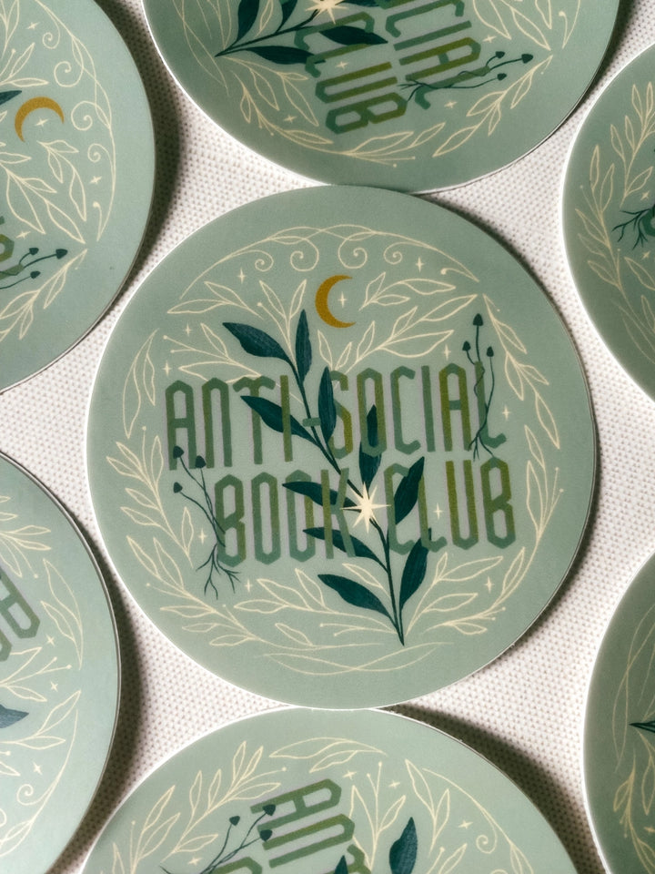 Anti-Social Book Club Sticker - Aqua