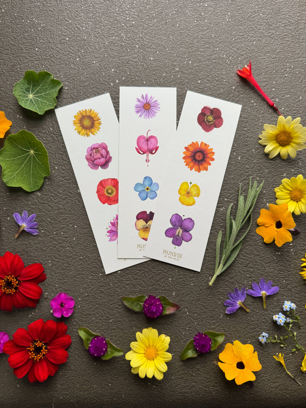 Blooming Flowers Bookmark Set of 3