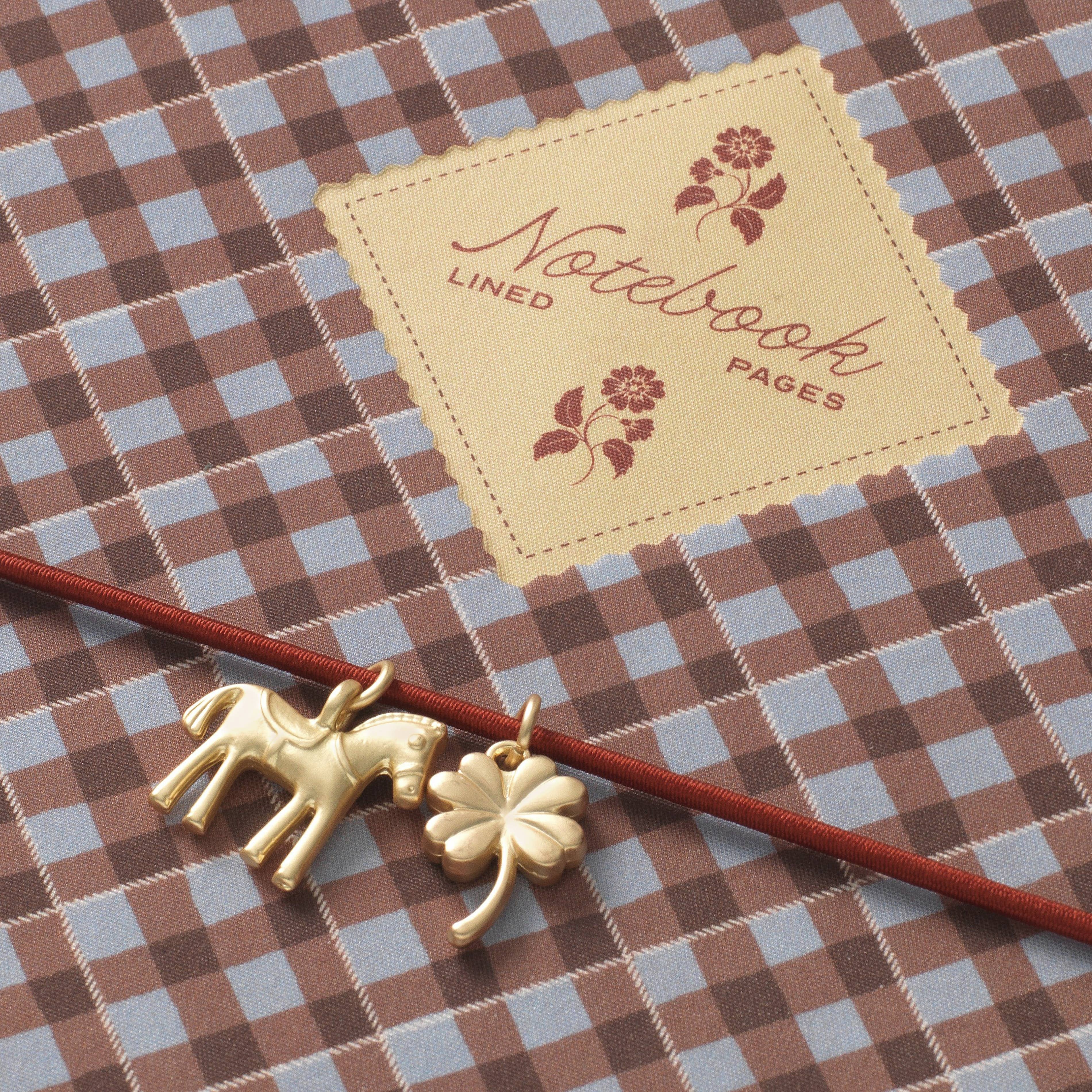 Plaid Fabric Charmed Lined Notebook