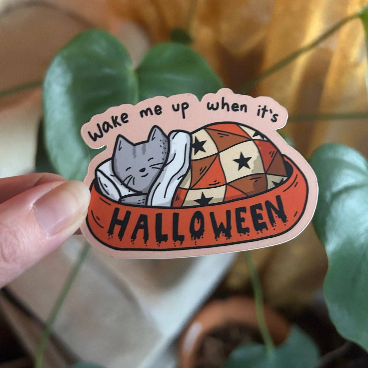 Sleep Til October Kitty Sticker