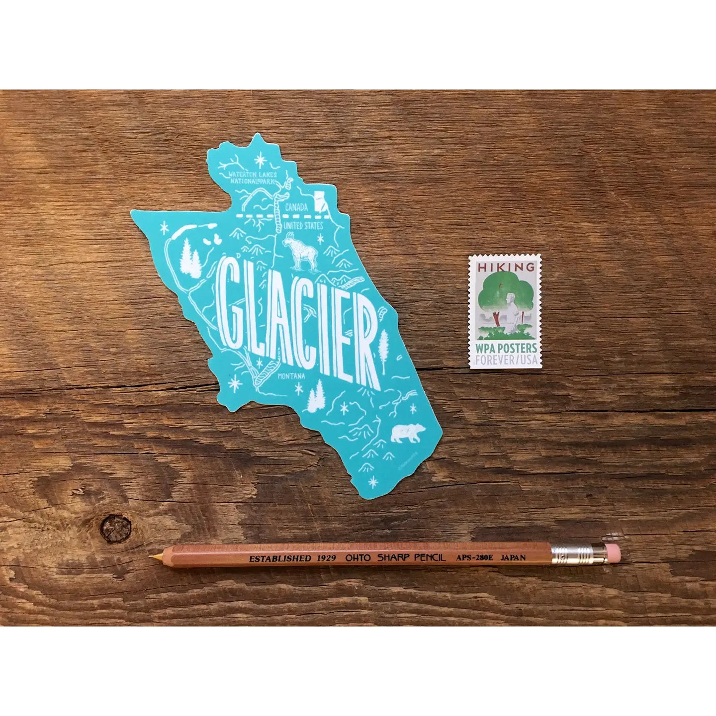 National Parks Die Cut Map Stickers - 10 Parks