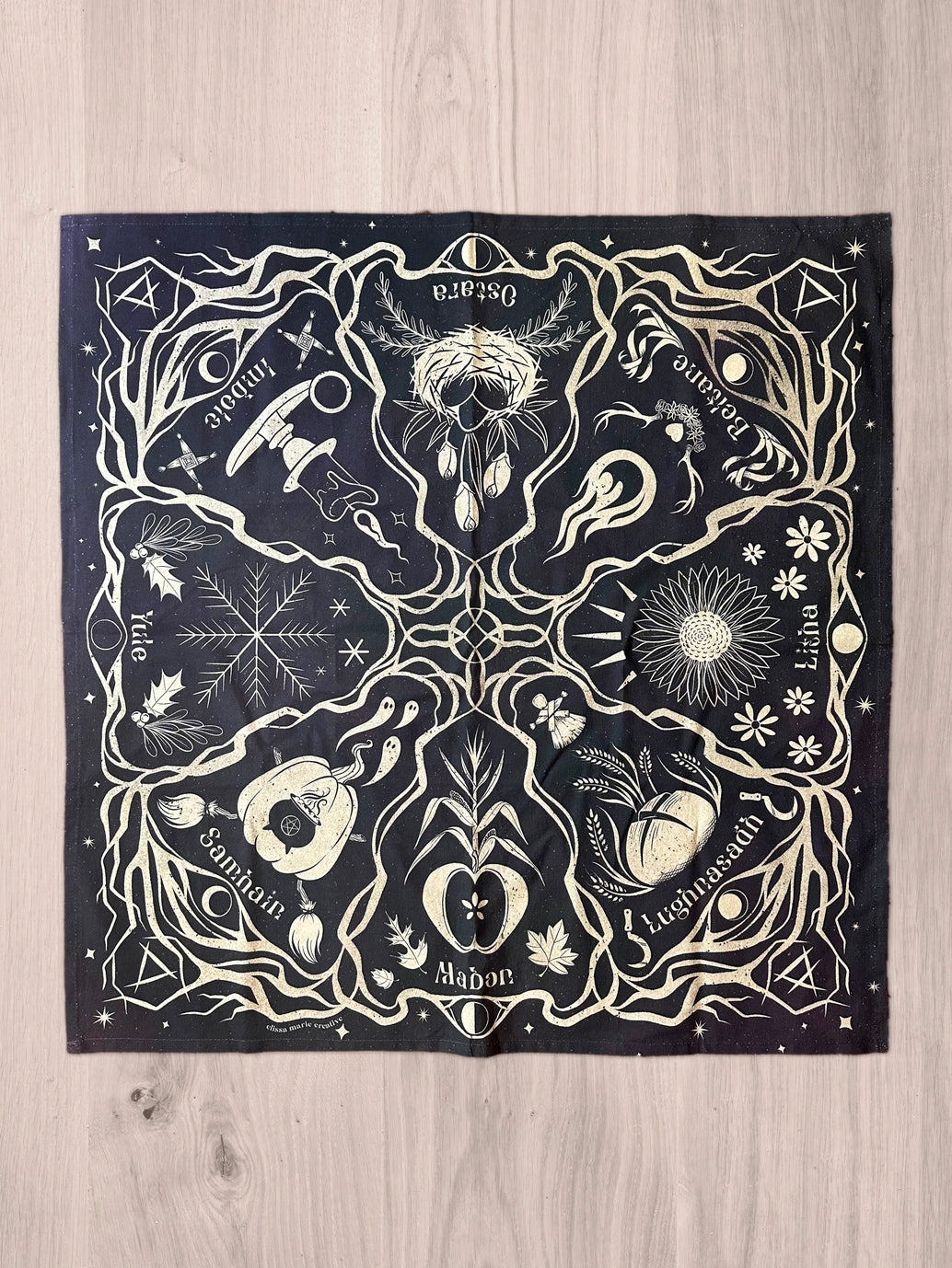 Wheel of the Year Cotton Tea Towel