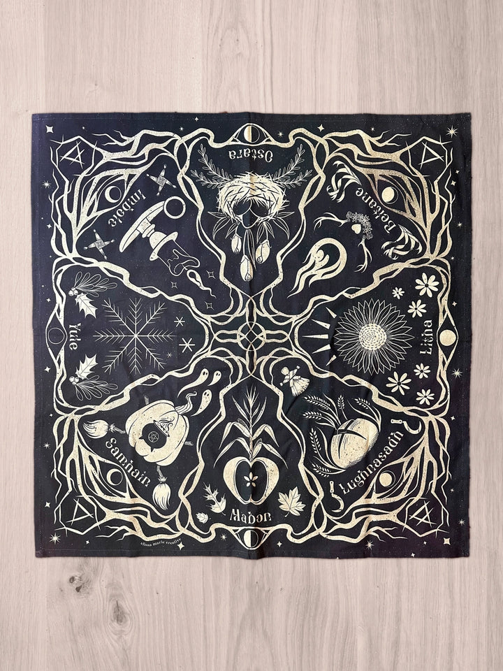 Wheel of the Year Cotton Tea Towel
