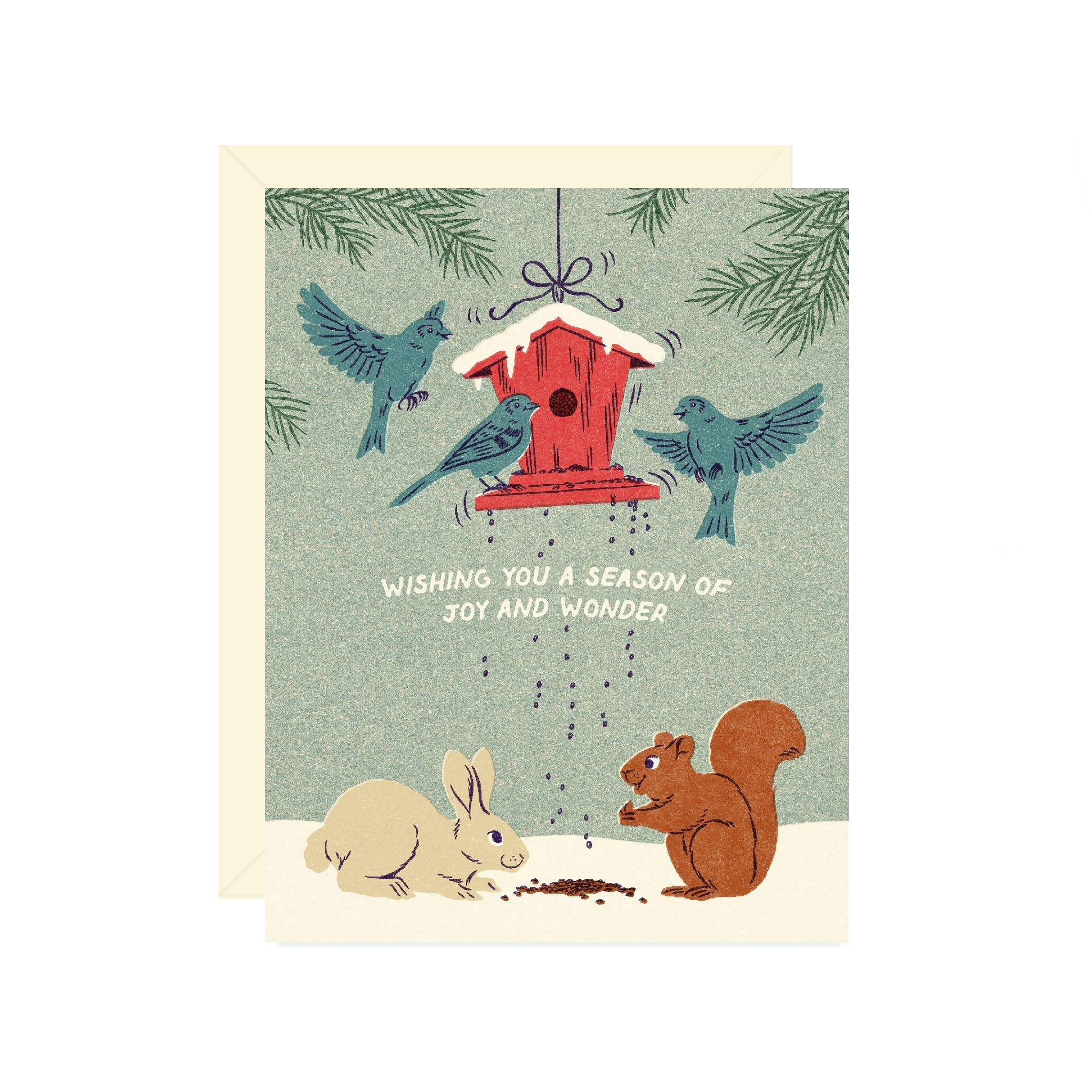 Joy & Wonder Bird Feeder Holiday Card