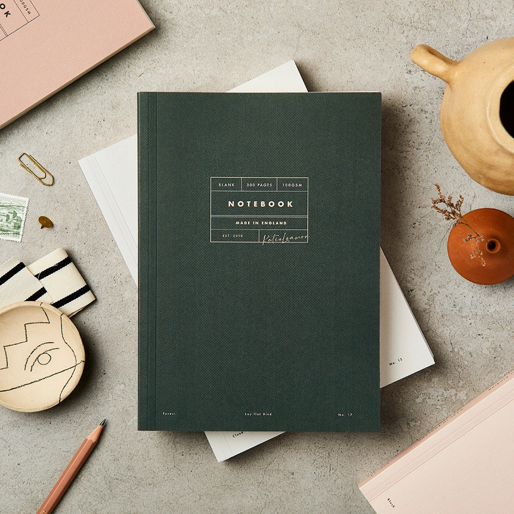 Forest Green Lay-Flat Notebook - Vol. 17