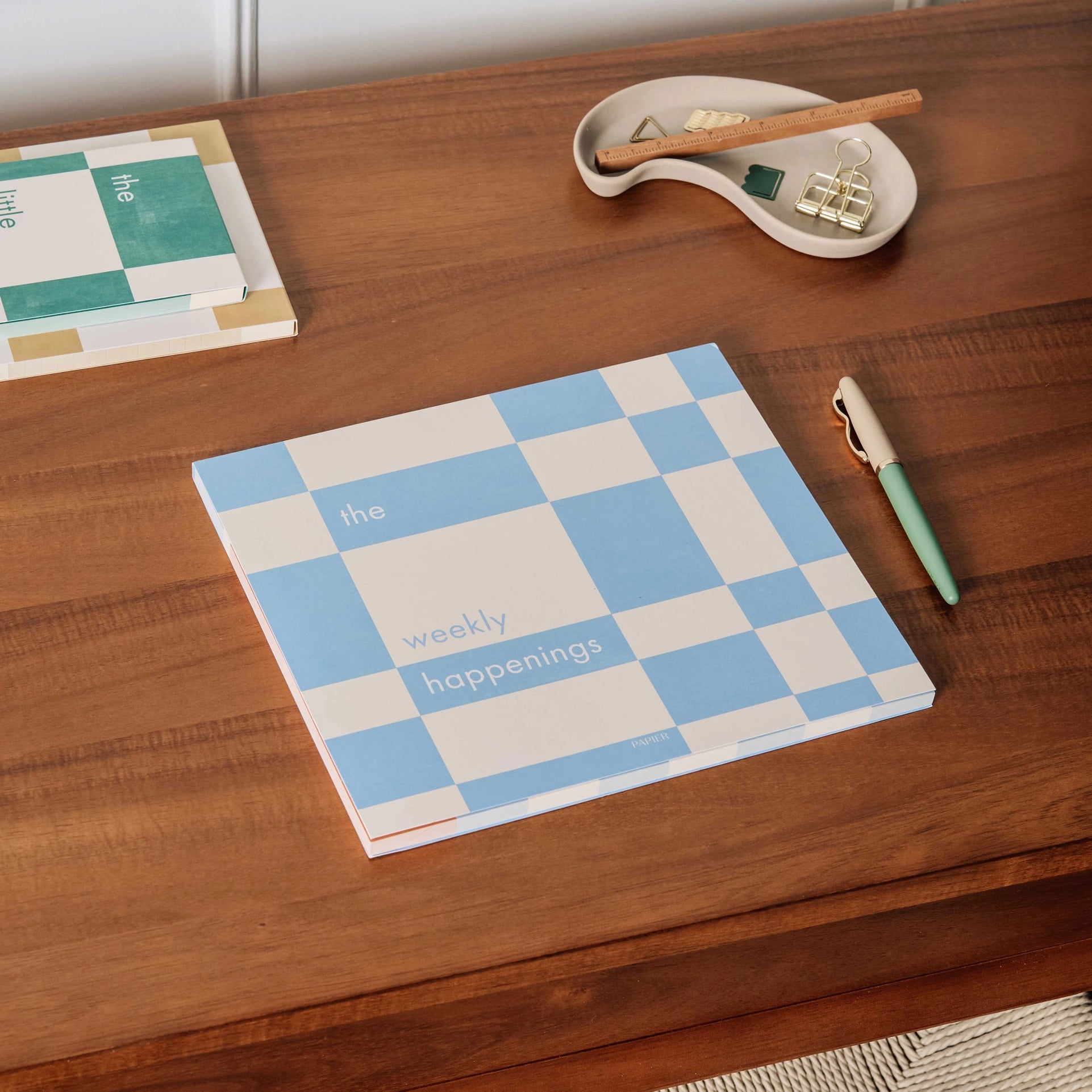 Weekly Happenings Undated List Pad - Blue Checker - by Papier