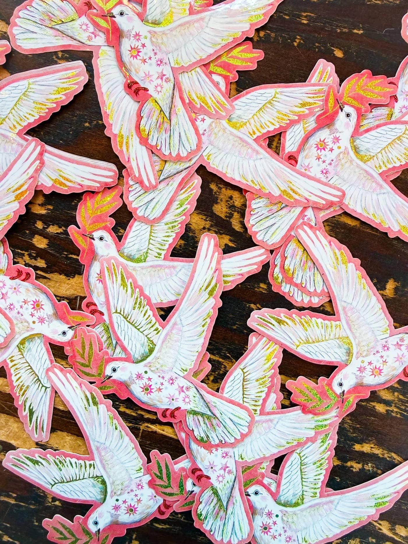 Dove Glitter Sticker
