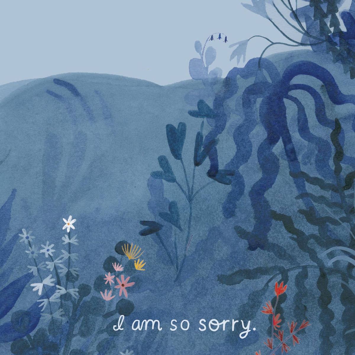 I Am So Sorry Somber Florals Card