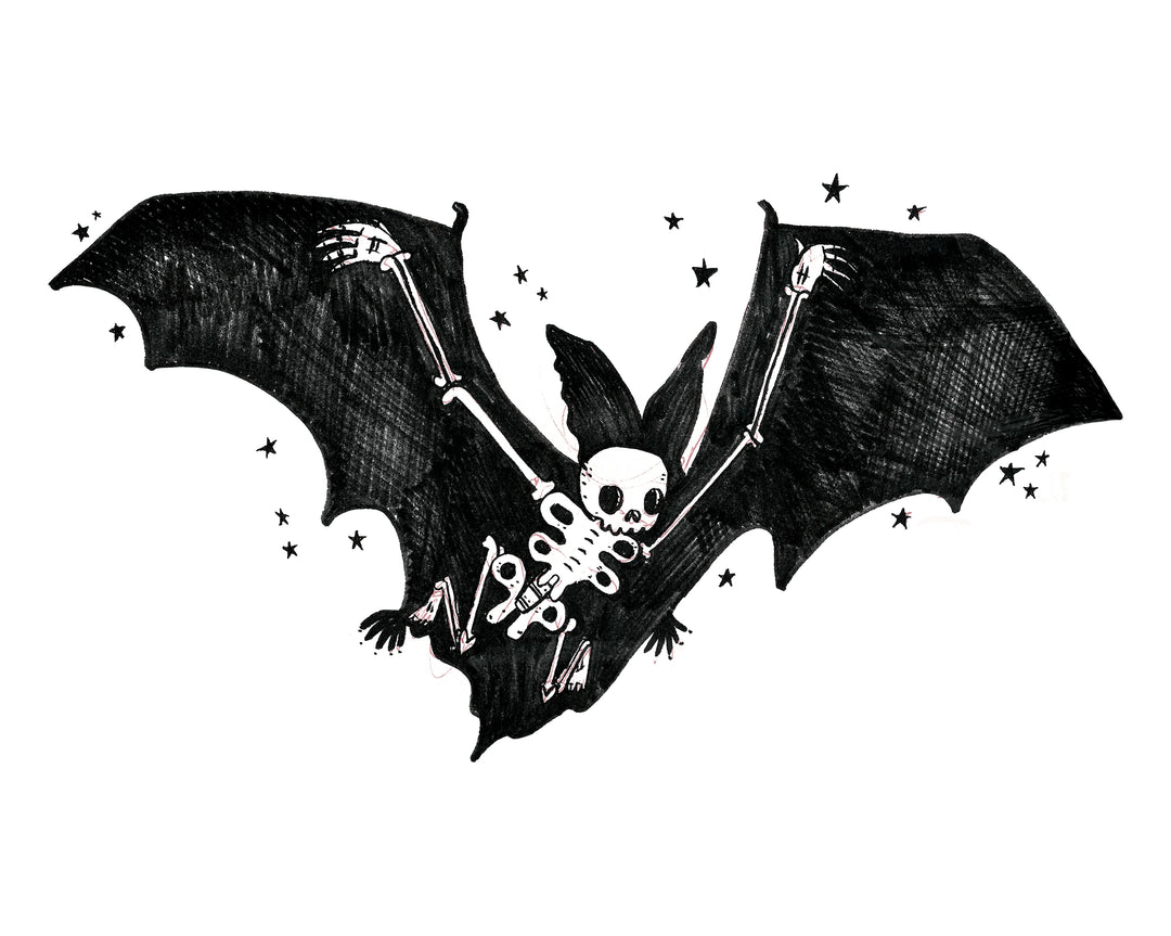 Skeletal Bat Print