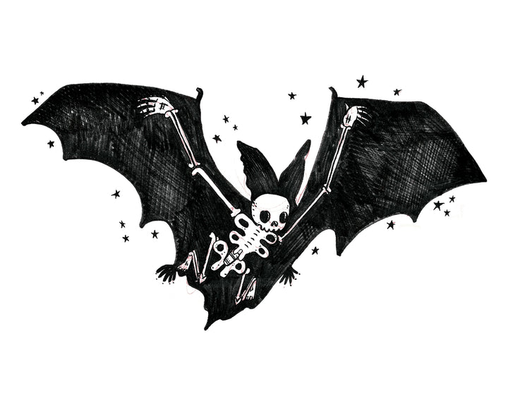Skeletal Bat Print