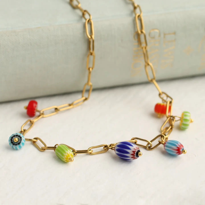 Craftsman Buoy Glass Charm Necklace