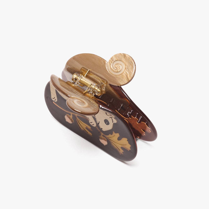 Autumn Acorn Squirrel Hair Claw Clip