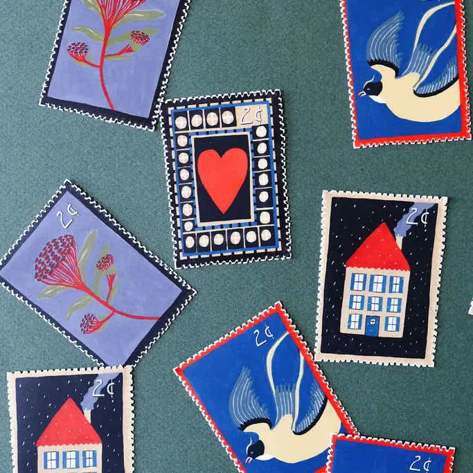 Folk Heart Stamp Sticker