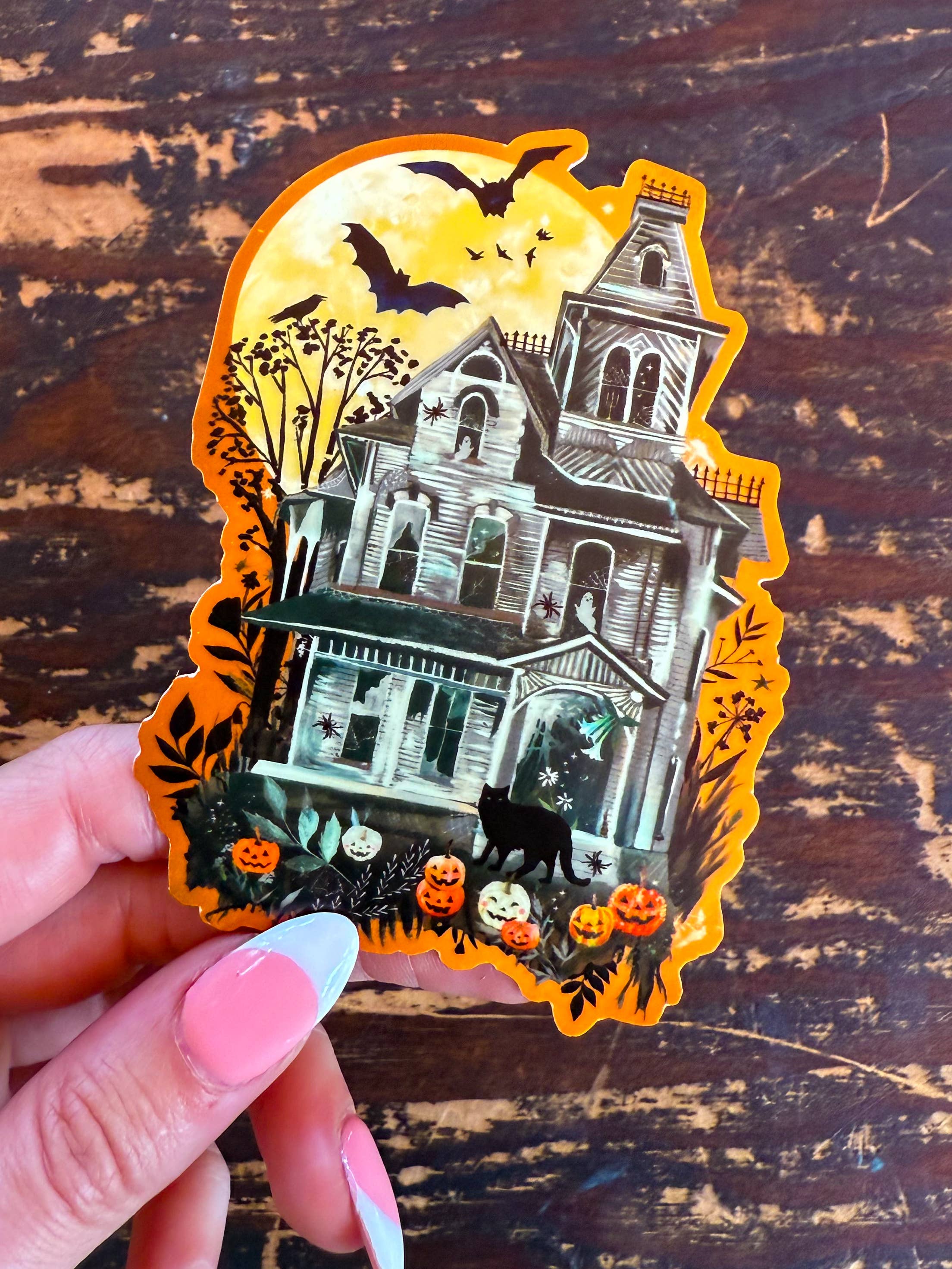 Glow-in-the-Dark Haunted House Sticker