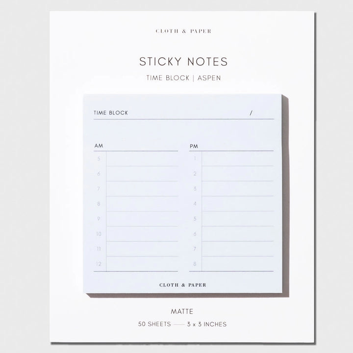 Time Block Sticky Notes