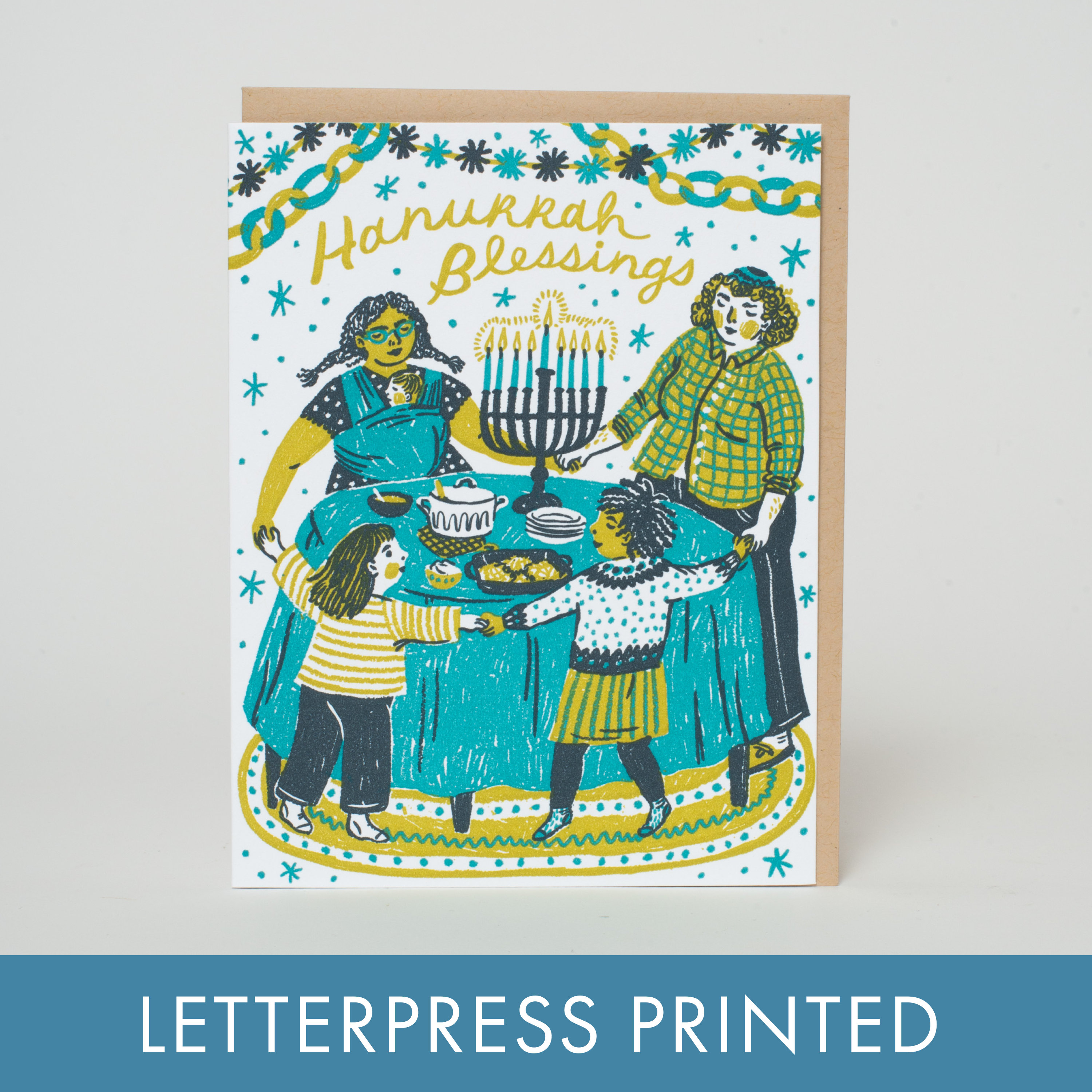 Hanukkah Blessings Letterpress Card