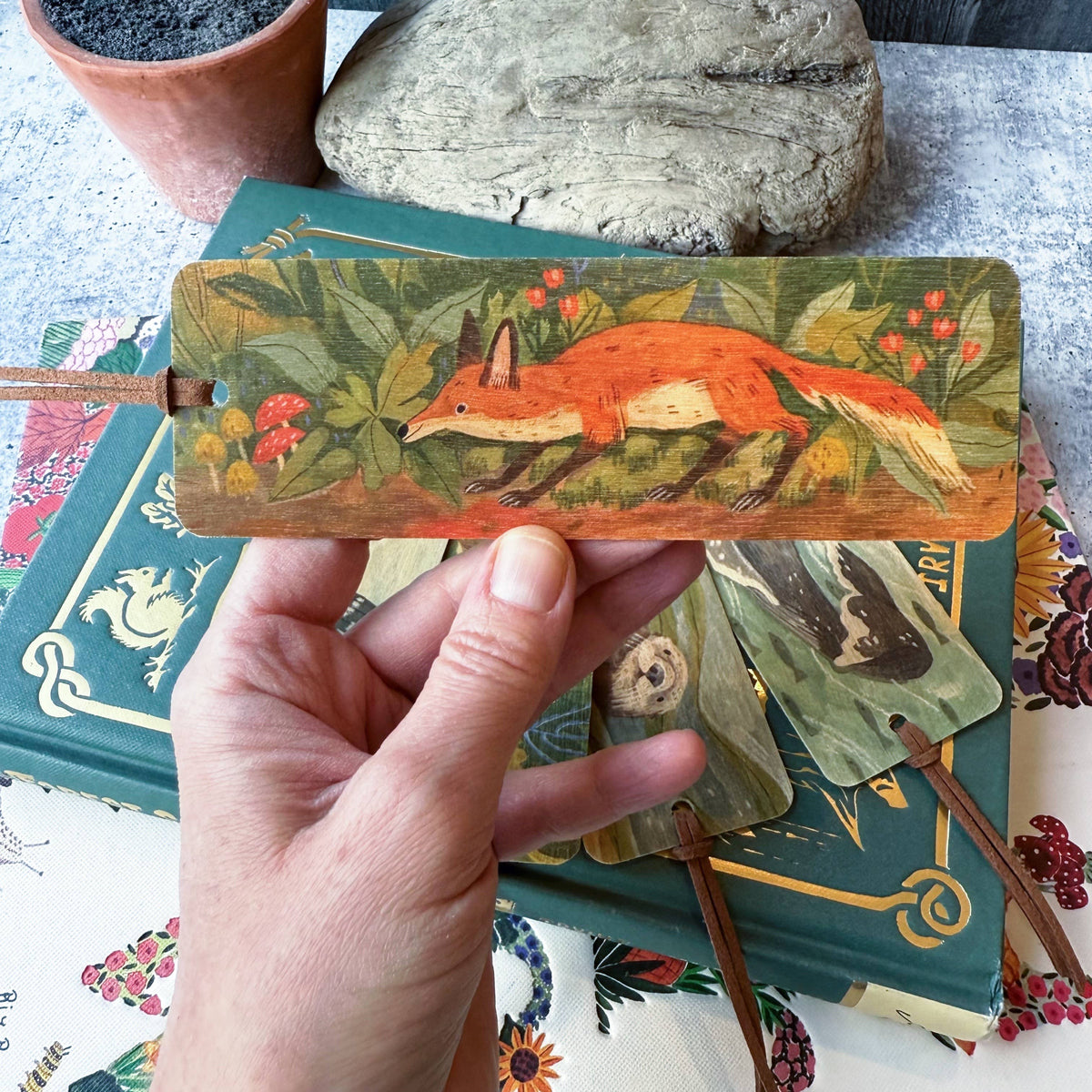 Curious Fox Wooden Bookmark