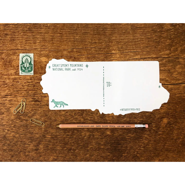 National Parks Die Cut Map Postcards - 11 Parks