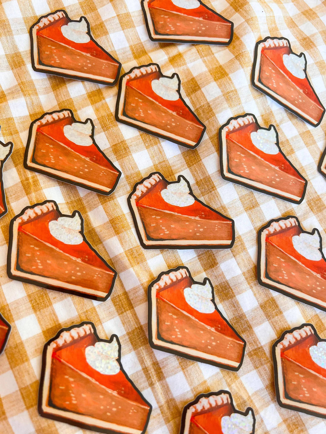 Pumpkin Pie with Glitter Whip Creme Sticker