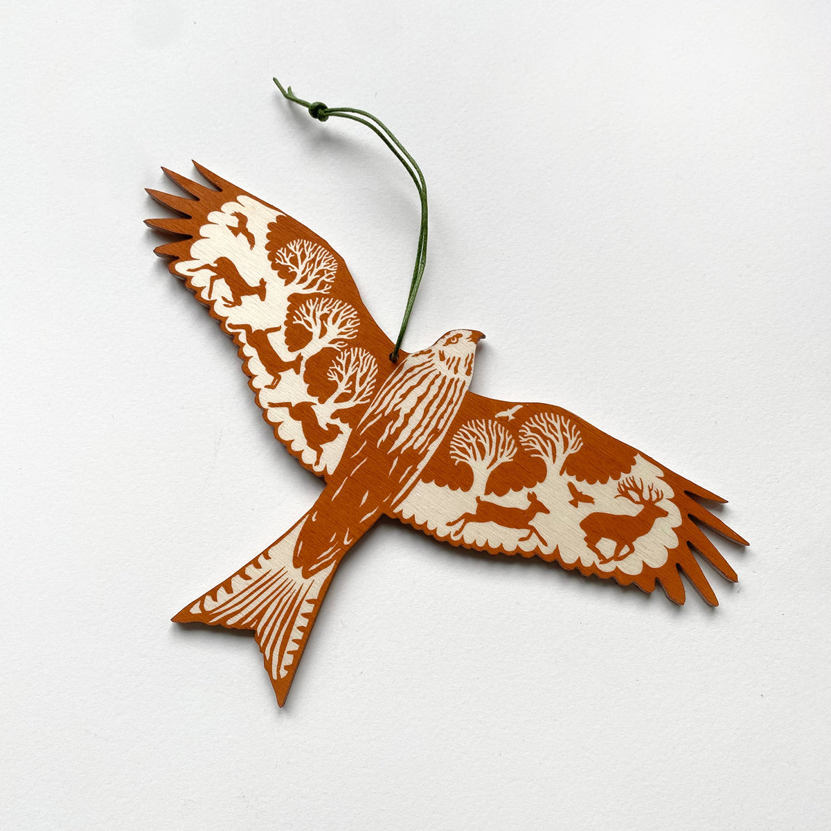 Red Kite - Screen Printed Wooden Ornament