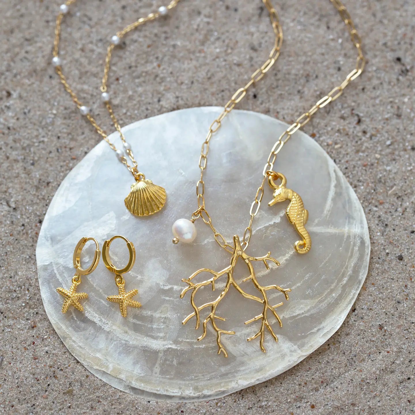 Starfish Huggie Hoop Earrings