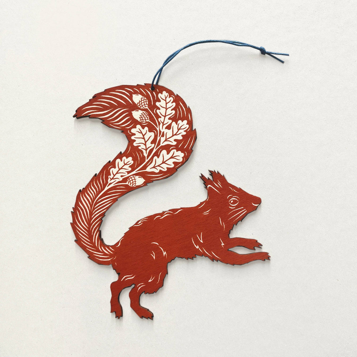 Red Squirrel - Screen Printed Wooden Ornament